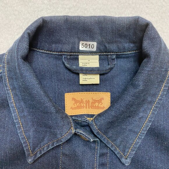 Levi's Trucker Denim Jean Jacket Women's M Dark Blue Stretch - Picture 2 of 11